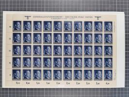 1941, Hitler 2-48 Gr., postfrischer Bogensatz, überkomplett, dabei verschiedene Formnummern und Oberrand durchgezähnt bzw. ni
