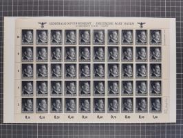 1941, Hitler 2-48 Gr., postfrischer Bogensatz, überkomplett, dabei verschiedene Formnummern und Oberrand durchgezähnt bzw. ni