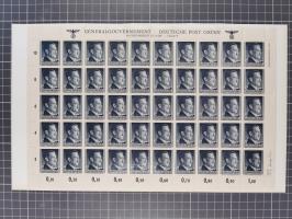 1941, Hitler 2-48 Gr., postfrischer Bogensatz, überkomplett, dabei verschiedene Formnummern und Oberrand durchgezähnt bzw. ni
