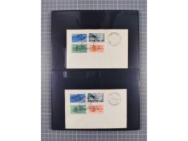 1943, Fälschungssammlung, postfrisch sowie auf Blanko-Umschlägen, dabei 19 mal Mi.-Nr. 21-22 und 28,32 je auf Blanko-Umschlag