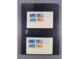 1943, Fälschungssammlung, postfrisch sowie auf Blanko-Umschlägen, dabei 19 mal Mi.-Nr. 21-22 und 28,32 je auf Blanko-Umschlag