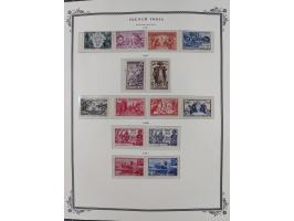 1892/1952, Collection on 20 Scott album leaves, unused and mnh, starting allegory 1 fr., including good part france libre ove