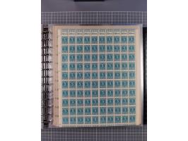 1900/23, reichhaltige und umfangreiche Bogensammlung in 9 Alben, vielfach spezialisiert nach Plattennummern, Farben und Typen