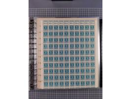 1900/23, reichhaltige und umfangreiche Bogensammlung in 9 Alben, vielfach spezialisiert nach Plattennummern, Farben und Typen