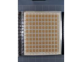 1900/23, reichhaltige und umfangreiche Bogensammlung in 9 Alben, vielfach spezialisiert nach Plattennummern, Farben und Typen