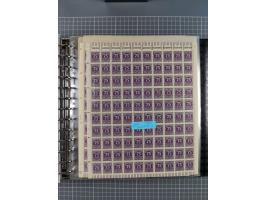 1900/23, reichhaltige und umfangreiche Bogensammlung in 9 Alben, vielfach spezialisiert nach Plattennummern, Farben und Typen