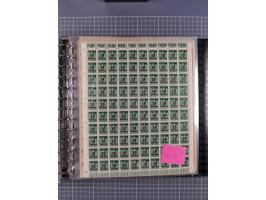 1900/23, reichhaltige und umfangreiche Bogensammlung in 9 Alben, vielfach spezialisiert nach Plattennummern, Farben und Typen