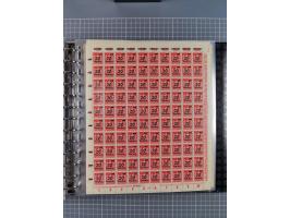 1900/23, reichhaltige und umfangreiche Bogensammlung in 9 Alben, vielfach spezialisiert nach Plattennummern, Farben und Typen