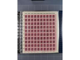 1900/23, reichhaltige und umfangreiche Bogensammlung in 9 Alben, vielfach spezialisiert nach Plattennummern, Farben und Typen