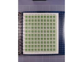 1900/23, reichhaltige und umfangreiche Bogensammlung in 9 Alben, vielfach spezialisiert nach Plattennummern, Farben und Typen