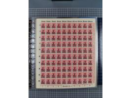 1900/23, reichhaltige und umfangreiche Bogensammlung in 9 Alben, vielfach spezialisiert nach Plattennummern, Farben und Typen