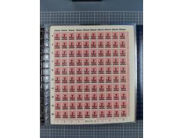 1900/23, reichhaltige und umfangreiche Bogensammlung in 9 Alben, vielfach spezialisiert nach Plattennummern, Farben und Typen