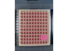 1900/23, reichhaltige und umfangreiche Bogensammlung in 9 Alben, vielfach spezialisiert nach Plattennummern, Farben und Typen