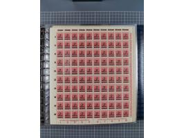 1900/23, reichhaltige und umfangreiche Bogensammlung in 9 Alben, vielfach spezialisiert nach Plattennummern, Farben und Typen