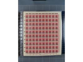 1900/23, reichhaltige und umfangreiche Bogensammlung in 9 Alben, vielfach spezialisiert nach Plattennummern, Farben und Typen