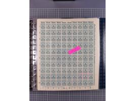 1900/23, reichhaltige und umfangreiche Bogensammlung in 9 Alben, vielfach spezialisiert nach Plattennummern, Farben und Typen