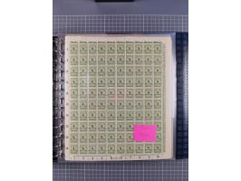 1900/23, reichhaltige und umfangreiche Bogensammlung in 9 Alben, vielfach spezialisiert nach Plattennummern, Farben und Typen