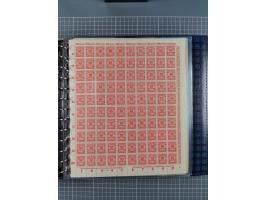 1900/23, reichhaltige und umfangreiche Bogensammlung in 9 Alben, vielfach spezialisiert nach Plattennummern, Farben und Typen