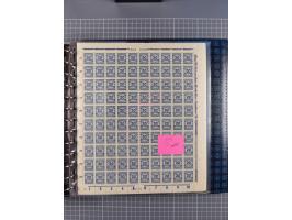 1900/23, reichhaltige und umfangreiche Bogensammlung in 9 Alben, vielfach spezialisiert nach Plattennummern, Farben und Typen