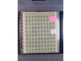 1900/23, reichhaltige und umfangreiche Bogensammlung in 9 Alben, vielfach spezialisiert nach Plattennummern, Farben und Typen