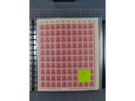 1900/23, reichhaltige und umfangreiche Bogensammlung in 9 Alben, vielfach spezialisiert nach Plattennummern, Farben und Typen