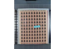 1900/23, reichhaltige und umfangreiche Bogensammlung in 9 Alben, vielfach spezialisiert nach Plattennummern, Farben und Typen