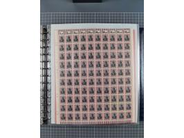 1900/23, reichhaltige und umfangreiche Bogensammlung in 9 Alben, vielfach spezialisiert nach Plattennummern, Farben und Typen