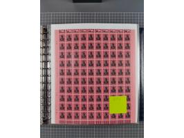 1900/23, reichhaltige und umfangreiche Bogensammlung in 9 Alben, vielfach spezialisiert nach Plattennummern, Farben und Typen