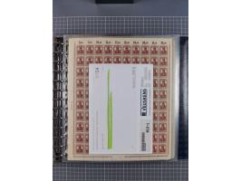 1900/23, reichhaltige und umfangreiche Bogensammlung in 9 Alben, vielfach spezialisiert nach Plattennummern, Farben und Typen