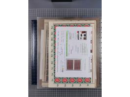 1900/23, reichhaltige und umfangreiche Bogensammlung in 9 Alben, vielfach spezialisiert nach Plattennummern, Farben und Typen