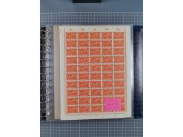 1900/23, reichhaltige und umfangreiche Bogensammlung in 9 Alben, vielfach spezialisiert nach Plattennummern, Farben und Typen