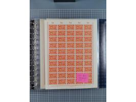 1900/23, reichhaltige und umfangreiche Bogensammlung in 9 Alben, vielfach spezialisiert nach Plattennummern, Farben und Typen