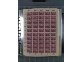 1900/23, reichhaltige und umfangreiche Bogensammlung in 9 Alben, vielfach spezialisiert nach Plattennummern, Farben und Typen