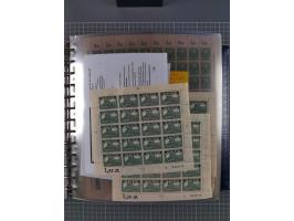 1900/23, reichhaltige und umfangreiche Bogensammlung in 9 Alben, vielfach spezialisiert nach Plattennummern, Farben und Typen