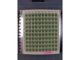 1900/23, reichhaltige und umfangreiche Bogensammlung in 9 Alben, vielfach spezialisiert nach Plattennummern, Farben und Typen