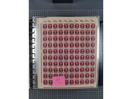 1900/23, reichhaltige und umfangreiche Bogensammlung in 9 Alben, vielfach spezialisiert nach Plattennummern, Farben und Typen