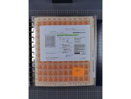 1900/23, reichhaltige und umfangreiche Bogensammlung in 9 Alben, vielfach spezialisiert nach Plattennummern, Farben und Typen