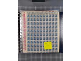1900/23, reichhaltige und umfangreiche Bogensammlung in 9 Alben, vielfach spezialisiert nach Plattennummern, Farben und Typen