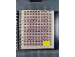 1900/23, reichhaltige und umfangreiche Bogensammlung in 9 Alben, vielfach spezialisiert nach Plattennummern, Farben und Typen