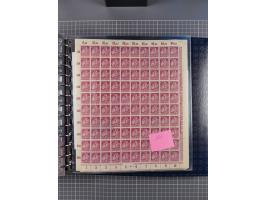 1900/23, reichhaltige und umfangreiche Bogensammlung in 9 Alben, vielfach spezialisiert nach Plattennummern, Farben und Typen