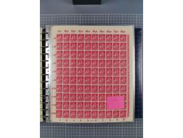 1900/23, reichhaltige und umfangreiche Bogensammlung in 9 Alben, vielfach spezialisiert nach Plattennummern, Farben und Typen