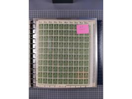 1900/23, reichhaltige und umfangreiche Bogensammlung in 9 Alben, vielfach spezialisiert nach Plattennummern, Farben und Typen