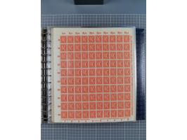 1900/23, reichhaltige und umfangreiche Bogensammlung in 9 Alben, vielfach spezialisiert nach Plattennummern, Farben und Typen