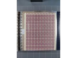 1900/23, reichhaltige und umfangreiche Bogensammlung in 9 Alben, vielfach spezialisiert nach Plattennummern, Farben und Typen