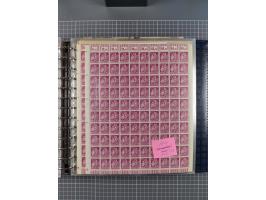 1900/23, reichhaltige und umfangreiche Bogensammlung in 9 Alben, vielfach spezialisiert nach Plattennummern, Farben und Typen
