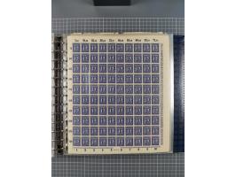 1900/23, reichhaltige und umfangreiche Bogensammlung in 9 Alben, vielfach spezialisiert nach Plattennummern, Farben und Typen