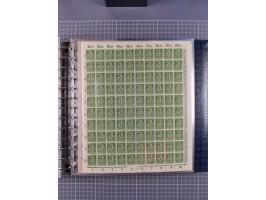 1900/23, reichhaltige und umfangreiche Bogensammlung in 9 Alben, vielfach spezialisiert nach Plattennummern, Farben und Typen