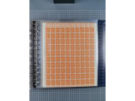 1900/23, reichhaltige und umfangreiche Bogensammlung in 9 Alben, vielfach spezialisiert nach Plattennummern, Farben und Typen