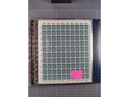 1900/23, reichhaltige und umfangreiche Bogensammlung in 9 Alben, vielfach spezialisiert nach Plattennummern, Farben und Typen