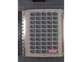 1900/23, reichhaltige und umfangreiche Bogensammlung in 9 Alben, vielfach spezialisiert nach Plattennummern, Farben und Typen